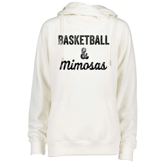 Basketball And Mimosas Hoops Mom Fan Day Ing Ladies Gift Womens Funnel Neck Pullover Hood