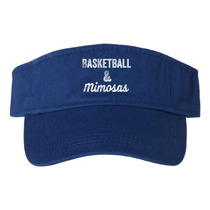 Basketball And Mimosas Hoops Mom Fan Day Ing Ladies Gift Valucap Bio-Washed Visor