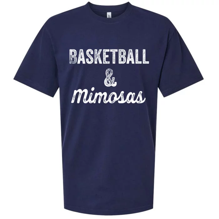 Basketball And Mimosas Hoops Mom Fan Day Ing Ladies Gift Sueded Cloud Jersey T-Shirt