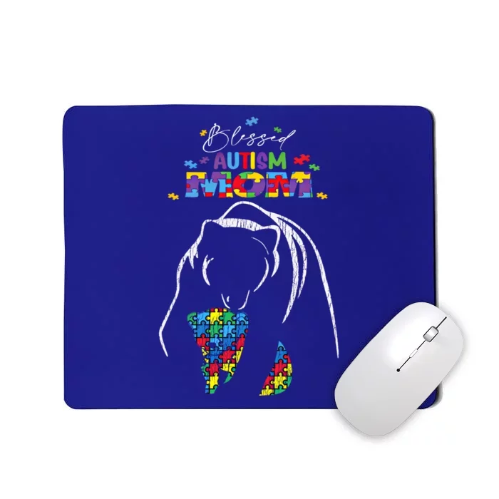 Blessed Autism Mom Mother Autistic Awareness Mama Bear Great Gift Mousepad