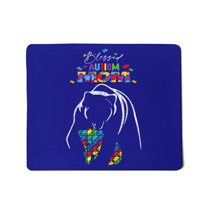 Blessed Autism Mom Mother Autistic Awareness Mama Bear Great Gift Mousepad