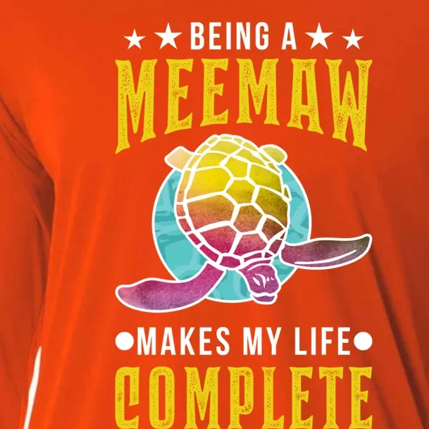 Being A Meemaw Makes My Life Complete Turtle Meemaw Gift Cooling Performance Long Sleeve Crew