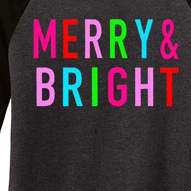 Bright And Merry Christmas Bright & Merry Christmas Women's Tri-Blend 3/4-Sleeve Raglan Shirt