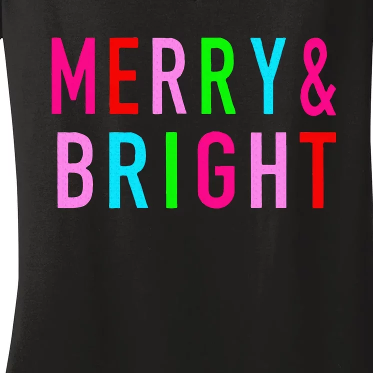 Bright And Merry Christmas Bright & Merry Christmas Women's V-Neck T-Shirt