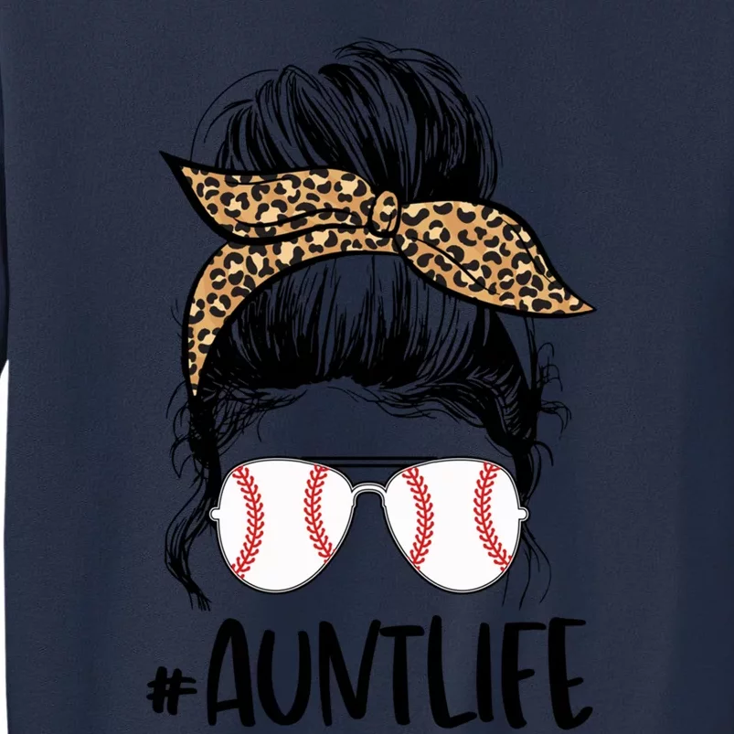 Baseball Aunt Messy Bun Auntie Life Messy Bun Mothers Day Gift Sweatshirt