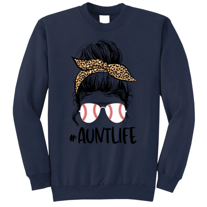 Baseball Aunt Messy Bun Auntie Life Messy Bun Mothers Day Gift Sweatshirt