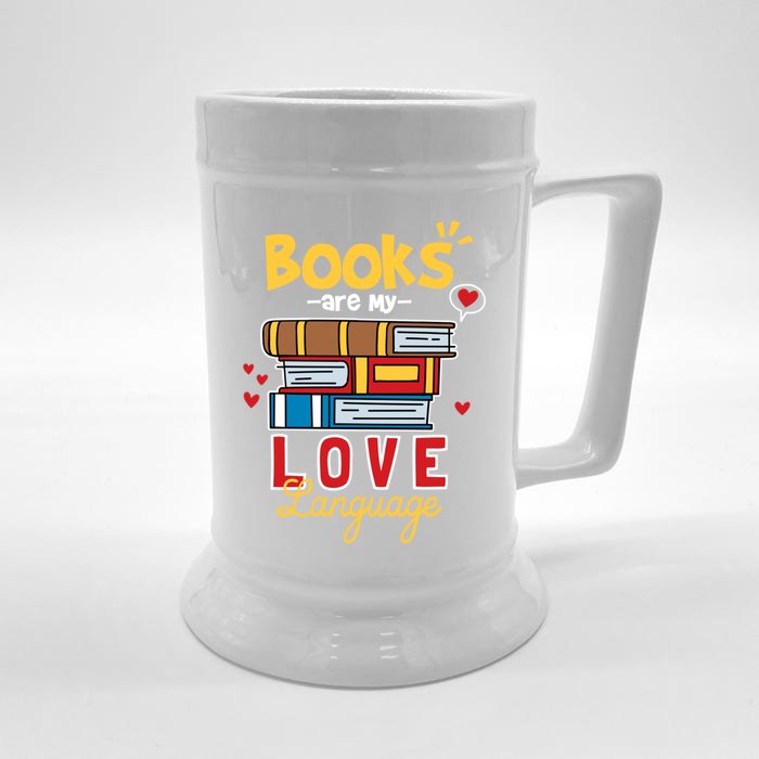 Books Are My Love Language Gift Front & Back Beer Stein