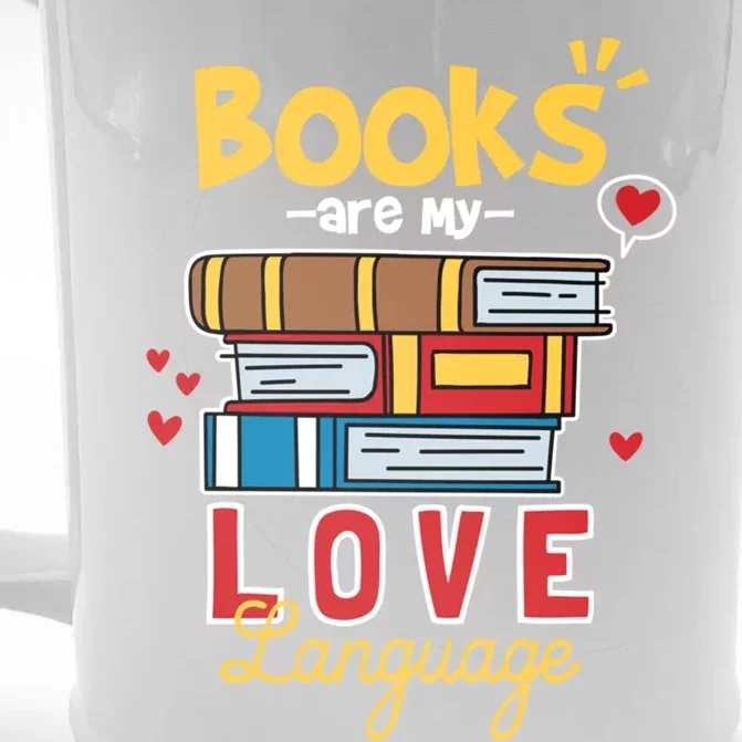 Books Are My Love Language Gift Front & Back Beer Stein