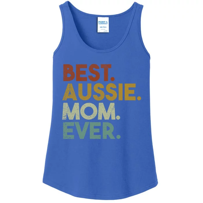 Best Aussie Mom Ever Retro Australian Shepherd Dog Gift Ladies Essential Tank