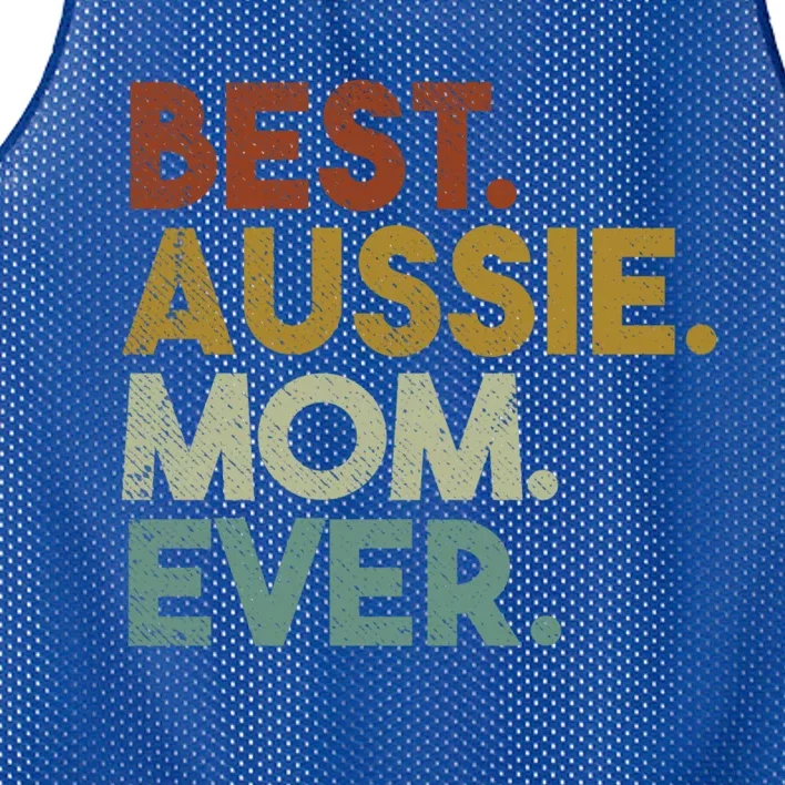 Best Aussie Mom Ever Retro Australian Shepherd Dog Gift Mesh Reversible Basketball Jersey Tank