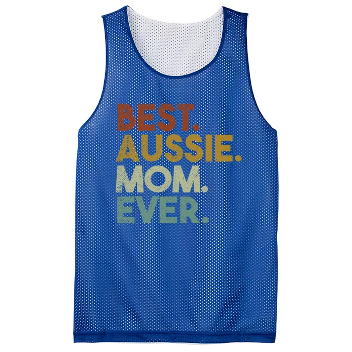 Best Aussie Mom Ever Retro Australian Shepherd Dog Gift Mesh Reversible Basketball Jersey Tank