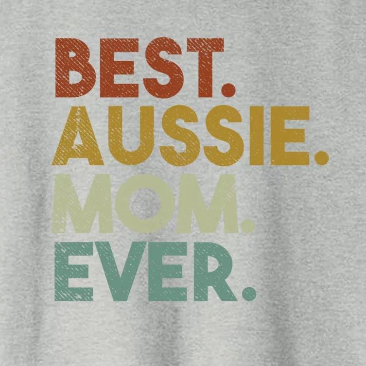 Best Aussie Mom Ever Retro Australian Shepherd Dog Gift Women's Crop Top Tee