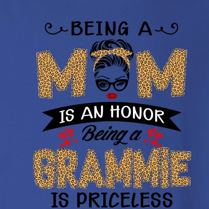 Being A Mom Is An Honor Being A Grammie Is Priceless Leopard Great Gift Toddler Long Sleeve Shirt