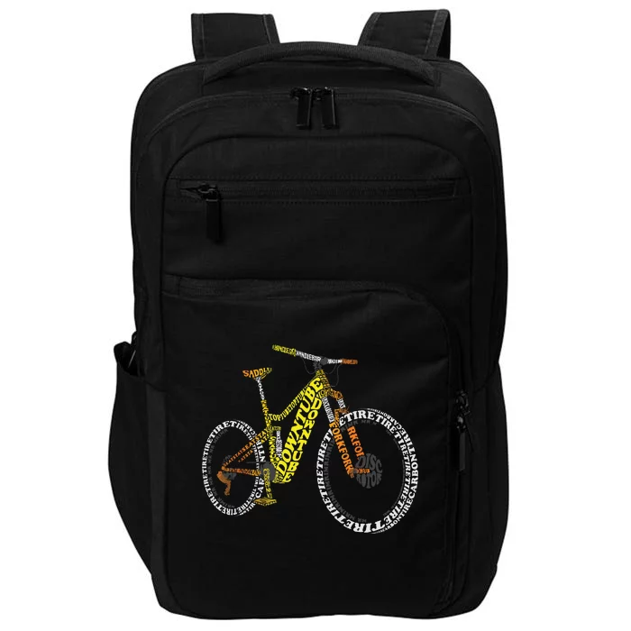 Bicycle Anatomy Mountain Bike MTB Parts Funny Biker Rider Impact Tech Backpack