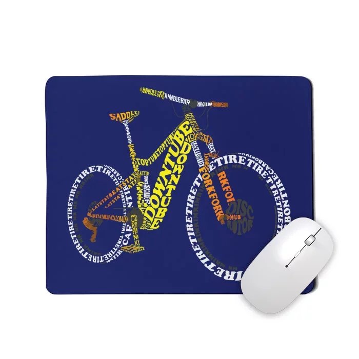 Bicycle Anatomy Mountain Bike MTB Parts Funny Biker Rider Mousepad