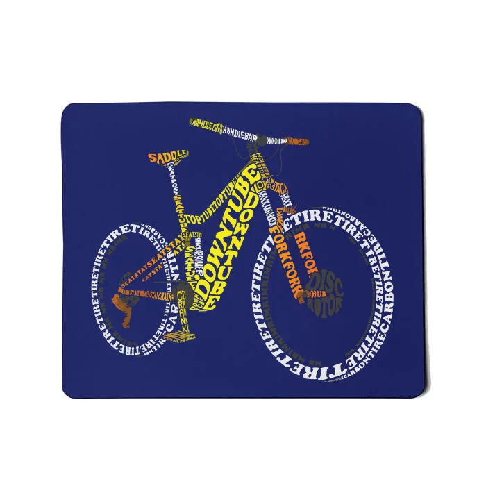 Bicycle Anatomy Mountain Bike MTB Parts Funny Biker Rider Mousepad