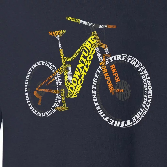 Bicycle Anatomy Mountain Bike MTB Parts Funny Biker Rider Toddler Sweatshirt