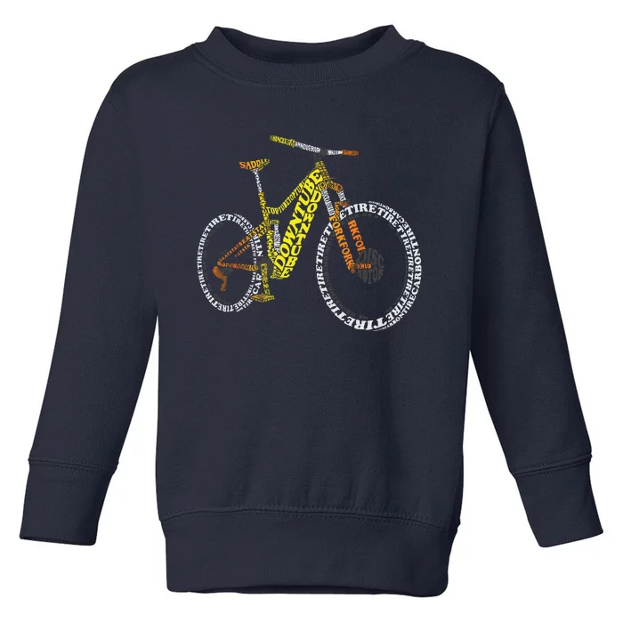 Bicycle Anatomy Mountain Bike MTB Parts Funny Biker Rider Toddler Sweatshirt