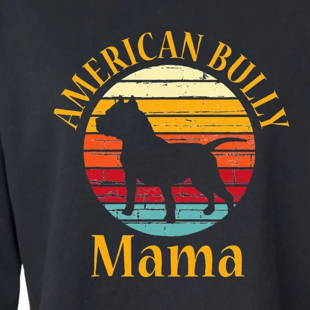 Bully American Mama Mom Bulldog Gift Bull Dog Owner Gifts Cropped Pullover Crew