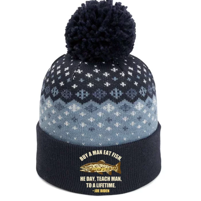 Buy A Man Eat Fish Joe Biden The Baniff Cuffed Pom Beanie