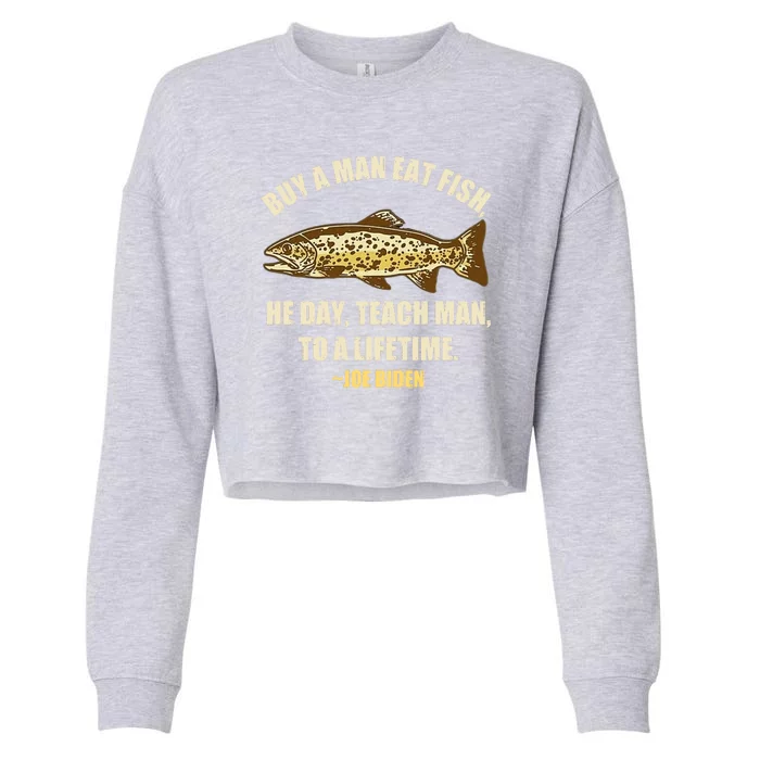 Buy A Man Eat Fish Joe Biden Cropped Pullover Crew