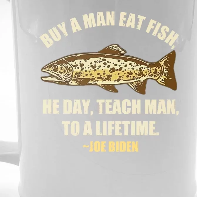 Buy A Man Eat Fish Joe Biden Front & Back Beer Stein