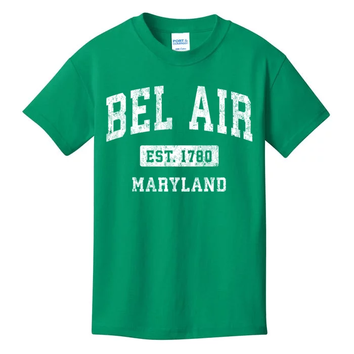 Bel Air Maryland Md Vintage Athletic Sports Kids T-Shirt