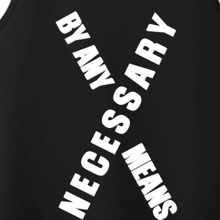 By Any Means Malcolm Black History Month Gift Performance Tank