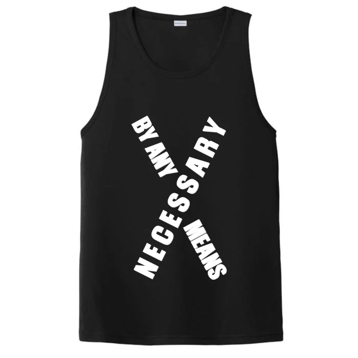 By Any Means Malcolm Black History Month Gift Performance Tank