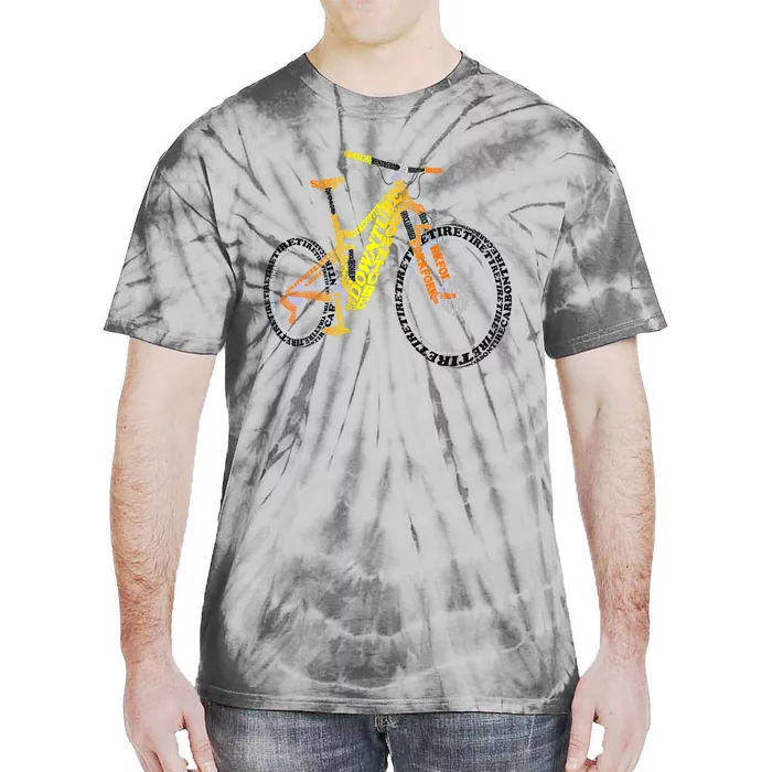 Bicycle Anatomy Mountain Bike Mtb Parts Funny Biker Rider Cool Gift Tie-Dye T-Shirt