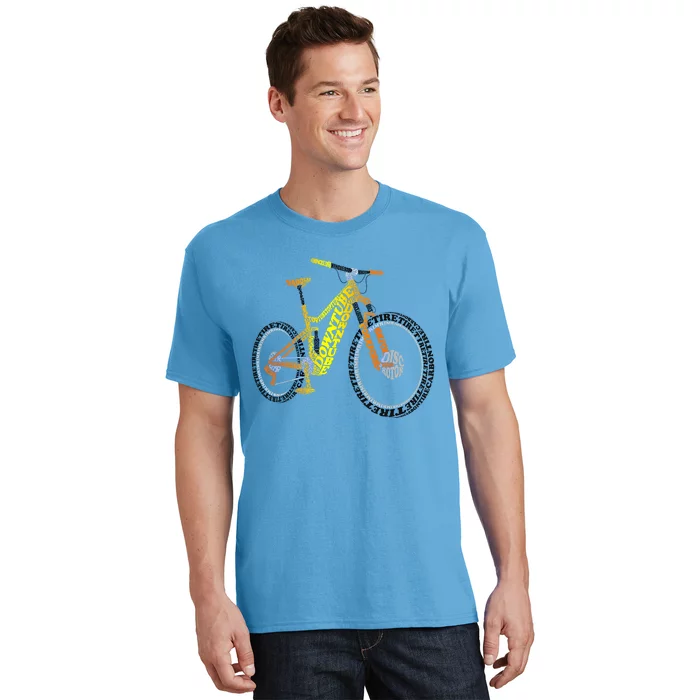 Bicycle Anatomy Mountain Bike Mtb Parts Funny Biker Rider Cool Gift T-Shirt