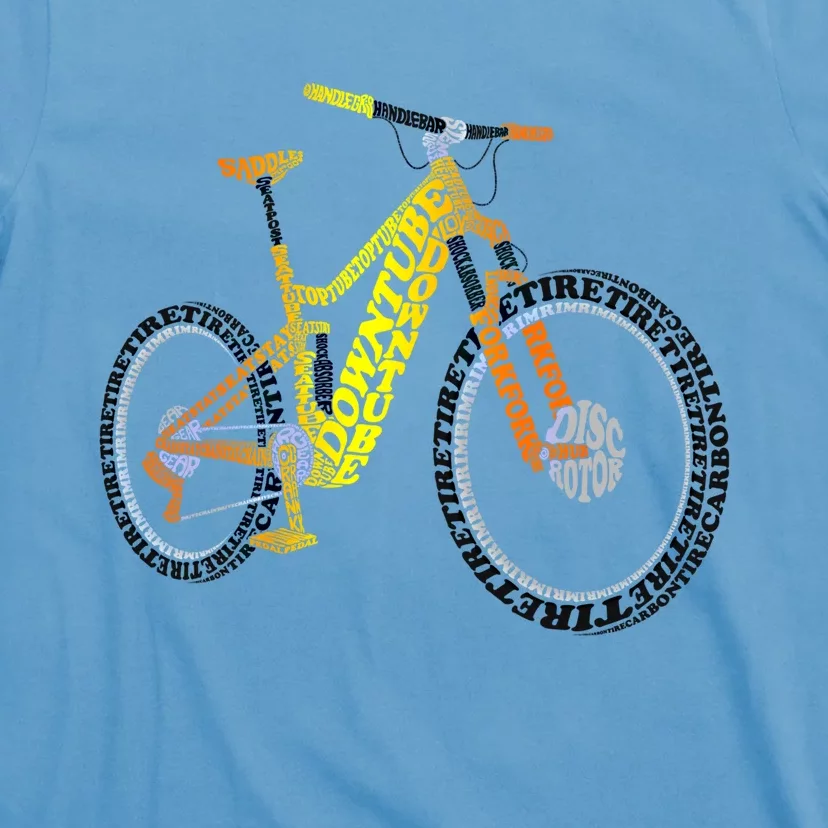 Bicycle Anatomy Mountain Bike Mtb Parts Funny Biker Rider Cool Gift T-Shirt