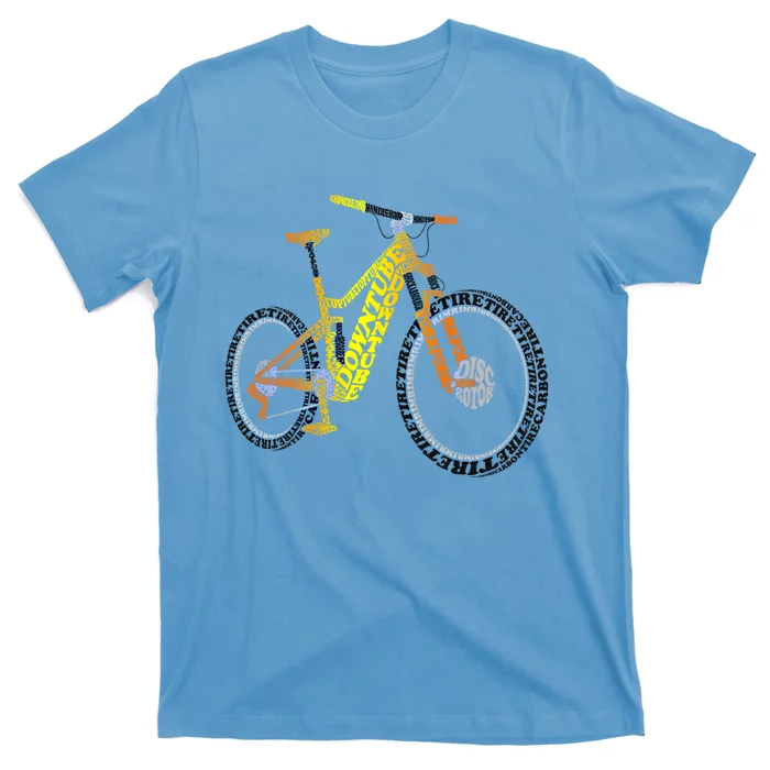 Bicycle Anatomy Mountain Bike Mtb Parts Funny Biker Rider Cool Gift T-Shirt