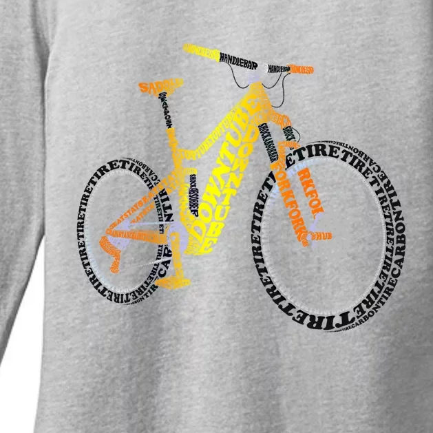 Bicycle Anatomy Mountain Bike Mtb Parts Funny Biker Rider Cool Gift Womens CVC Long Sleeve Shirt