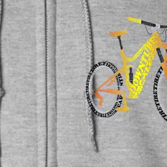 Bicycle Anatomy Mountain Bike Mtb Parts Funny Biker Rider Cool Gift Full Zip Hoodie