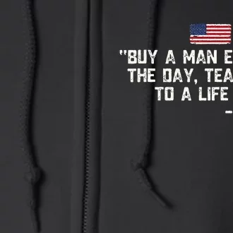 Buy A Man Eat Fish The Day Teach Man Joe Biden Full Zip Hoodie