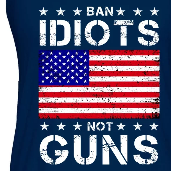 Ban Idiots Not Guns Ladies Essential Flowy Tank