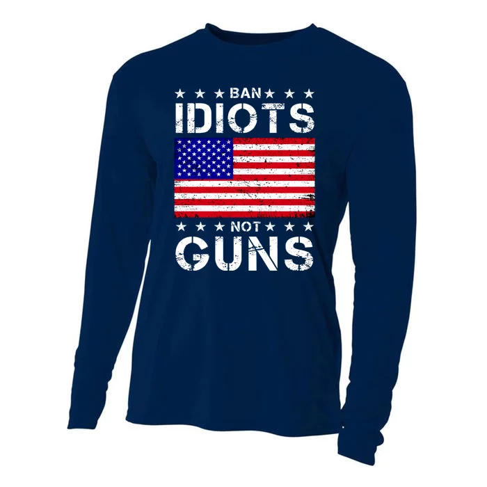 Ban Idiots Not Guns Cooling Performance Long Sleeve Crew