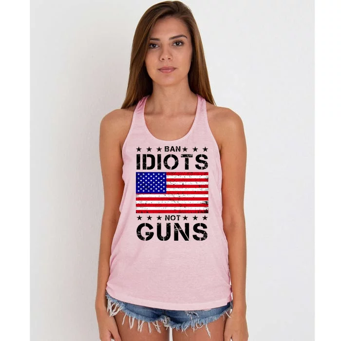 Ban Idiots Not Guns Women's Knotted Racerback Tank