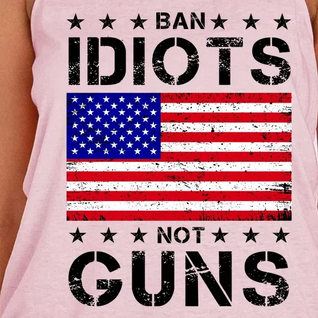 Ban Idiots Not Guns Women's Knotted Racerback Tank