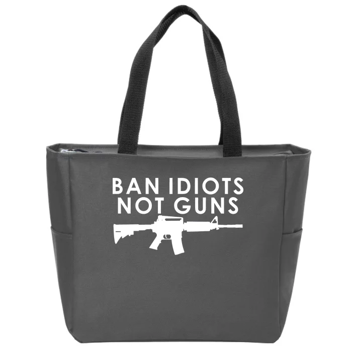 Ban Idiots Not Guns Gun Rights Logo Zip Tote Bag