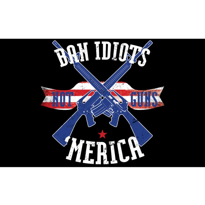 Ban Idiots Not Guns Merica Bumper Sticker