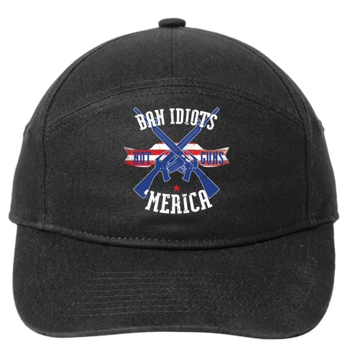 Ban Idiots Not Guns Merica 7-Panel Snapback Hat