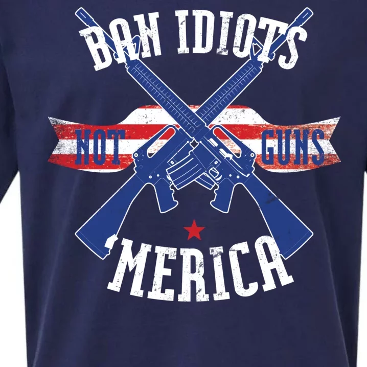 Ban Idiots Not Guns Merica Sueded Cloud Jersey T-Shirt