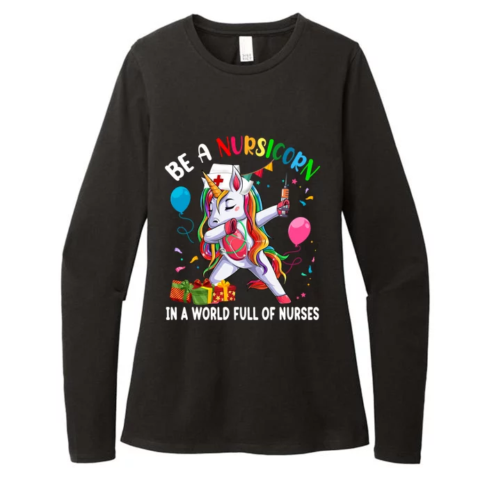 Be A Nursicorn Funny Birthday Dabbing Unicorn Nurse Proud Gift Womens CVC Long Sleeve Shirt