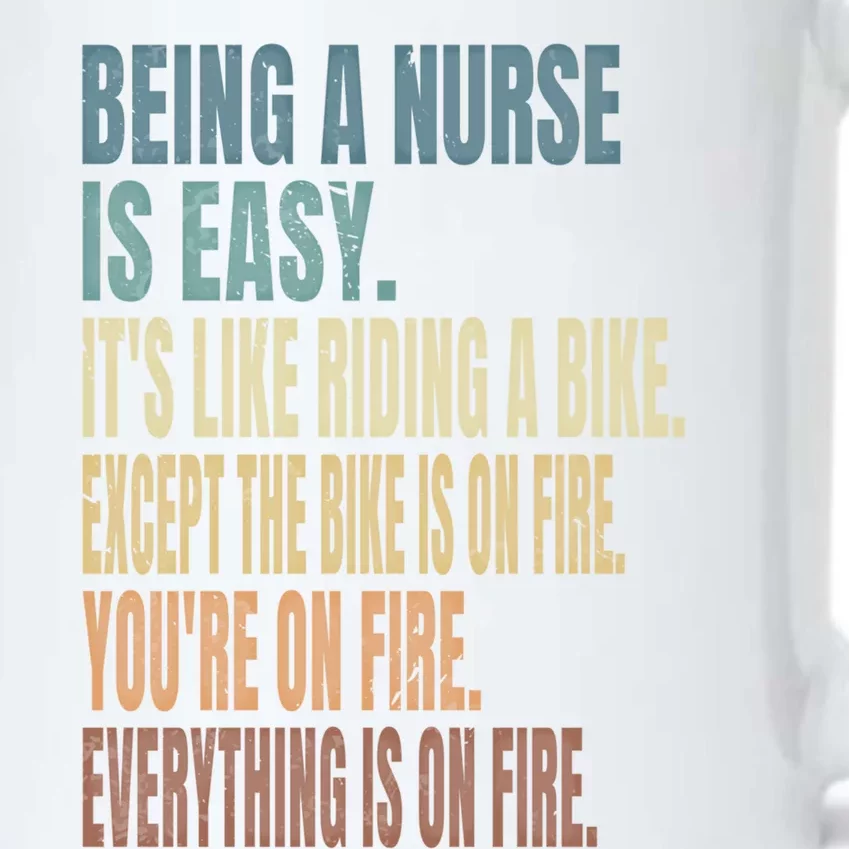 Being A Nurse Is Easy Rn Nurselife Funny Sarcastic Nurse Gift Black Color Changing Mug