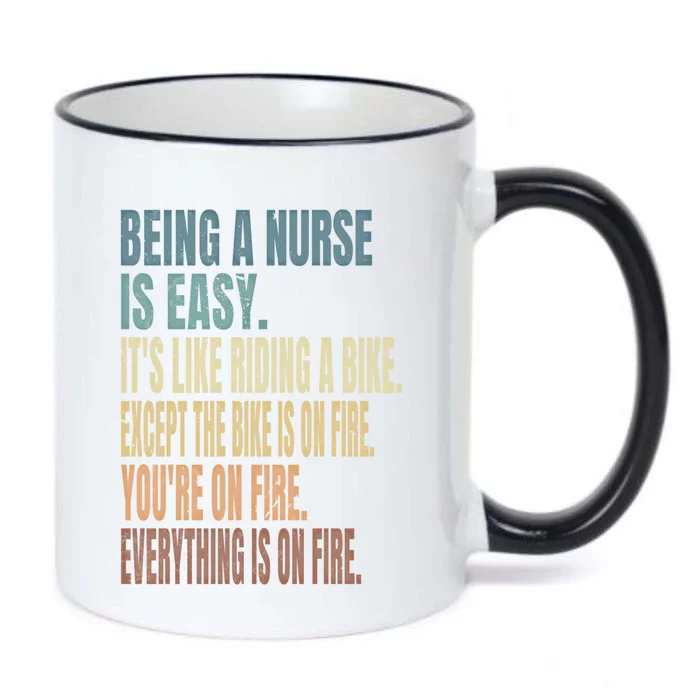 Being A Nurse Is Easy Rn Nurselife Funny Sarcastic Nurse Gift Black Color Changing Mug