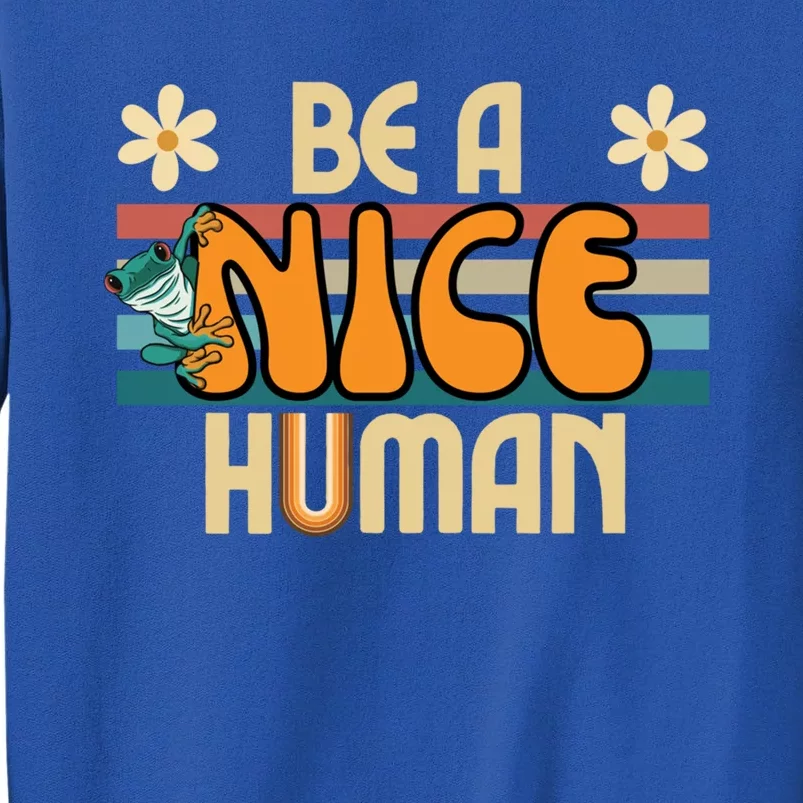 Be A Nice Hu Retro Kindness Great Gift Tall Sweatshirt