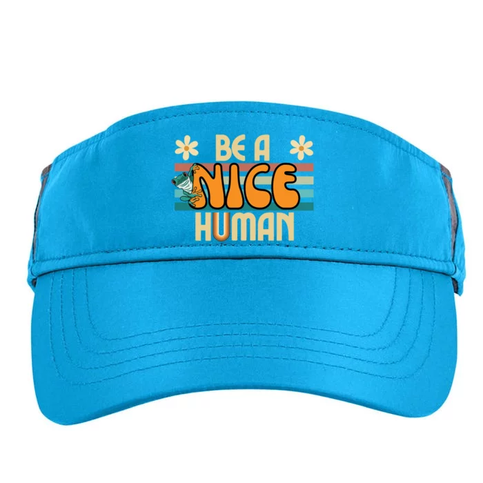 Be A Nice Hu Retro Kindness Great Gift Adult Drive Performance Visor