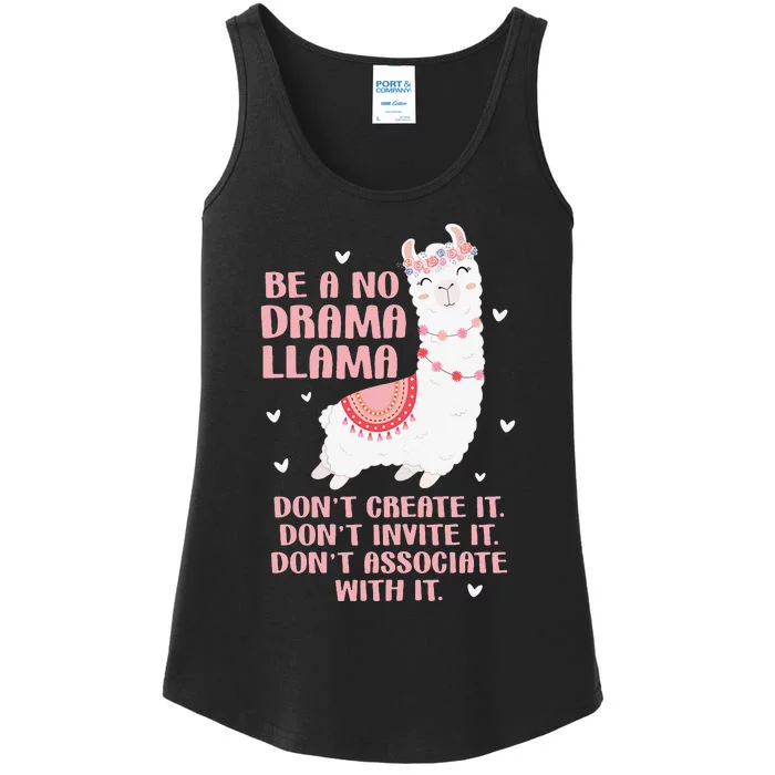 Be A No Drama Llama Alpaca Animal Lovers Ladies Essential Tank